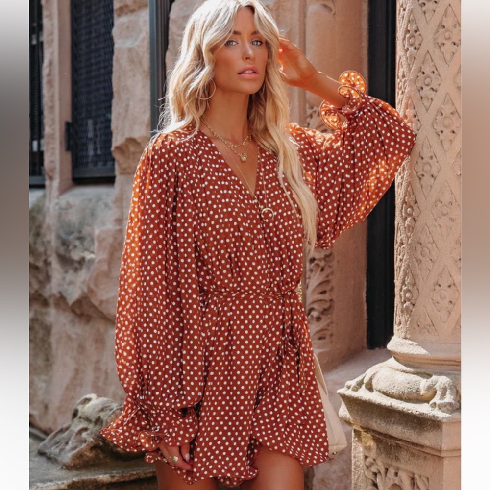 Fall Brown long sleeve romper